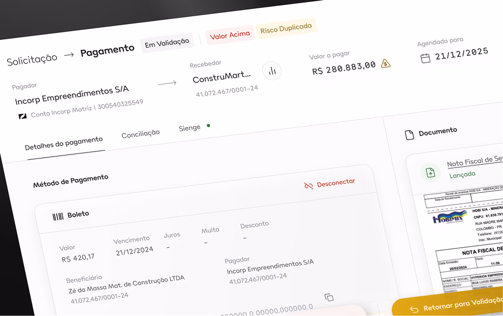 Aprovação de pagamentos no celular